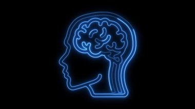 Siyah arkaplanda Neon Animasyon video oyunu denetleyici imzası, Oyun joystick, Konsol oyun alanı denetleyici neon animasyonu, Oyun denetleyici