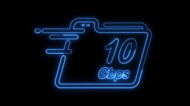 Siyah arkaplanda Neon Animasyon video oyunu denetleyici imzası, Oyun joystick, Konsol oyun alanı denetleyici neon animasyonu, Oyun denetleyici