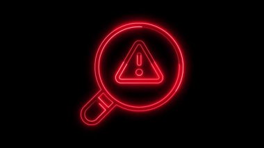 Parlak Neon Hattı Tehdidi Alfa Matte, Canlandırma Simgesi Canlandırma konsepti, Tehdit simgesi ile neon arama saptandı 