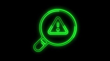 Parlak Neon Hattı Tehdidi Alfa Matte, Canlandırma Simgesi Canlandırma konsepti, Tehdit simgesi ile neon arama saptandı 