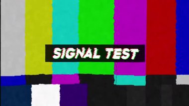 Gürültü arkaplanlı SMPTE renk çubukları, Kaynak ile hata etkisi Sinyal yok, SMPTE renk çizgisi teknik problemleri Sinyal yok, renkli çubuklu bir TV iletiminden test örüntüsü, sinyal işareti yok