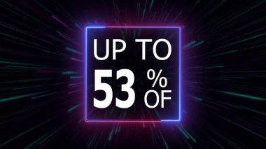 Yüzde 53 'e kadar indirimli indirim, neon hattı sınırlı neon çizgileri yakınlaştırmalı yüzde 53 indirimli indirim teklifi, yüzde 53' lük satış fiyatı etiketi, indirim teklifi, yüzde 53 indirimli.
