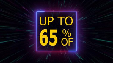 % 65 'e kadar indirimli indirimli, neon hattı sınırı olan neon hatlı yüzde 65 indirimli teklif zoom arkaplan,% 65 fiyat satış fiyatı etiketi, indirim teklifi,% 65 indirimli.