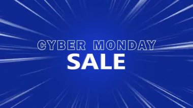 Pazartesi siber satış etkinliği tanıtım animasyonu zum hattı arka planında, Pazartesi günü Siber satış etkinliğinin tanıtımı, Noel satışı metninin animasyonu, satış etkinlikleri