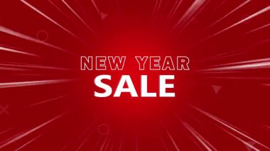 Yeni yıl indirimi etkinlik tanıtım animasyonu zoom hattı arka planında, animasyon tanıtımı yeni yıl satış etkinliği, yeni yıl indirimi metni animasyonu, satış etkinlikleri