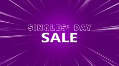 Singles Day satış etkinliği tanıtım animasyonu zoom hattı arka planında, animasyon tanıtımı Singles Day satış etkinliği, yeni yıl indirimi metni animasyonu, satış etkinlikleri