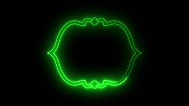 Neon hattı geleneksel İslami pencere çerçevesi doğu tarzı animasyon, dekoratif kemer çerçeve, cami sınırları veya Fas kapıları Arap Müslüman mimari çerçeve tasarımı