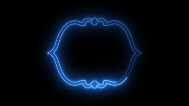 Neon hattı geleneksel İslami pencere çerçevesi doğu tarzı animasyon, dekoratif kemer çerçeve, cami sınırları veya Fas kapıları Arap Müslüman mimari çerçeve tasarımı