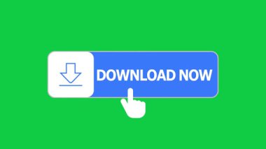 İndirmenin Yeşil Ekran Canlandırması Şimdi imleç simgesinin imleç simgesi ile basit bir animasyonu ile düğmeye basın Şimdi İndirme düğmesine tıklayın, İndirme Animasyonu Şimdi İndirme düğmesine basın, Şimdi İndirme düğmesine basın