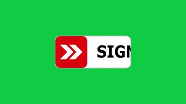 Yeşil Ekran Canlandırma İmleci ile İmleç simgesinin basit canlandırması İmzalama düğmesine tıkla, İmzalama düğmesine bas, İmzalama düğmesine bas, Animasyonu İmzala