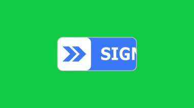 Yeşil Ekran Canlandırma İmleci ile İmleç simgesinin basit canlandırması İmzalama düğmesine tıkla, İmzalama düğmesine bas, İmzalama düğmesine bas, Animasyonu İmzala