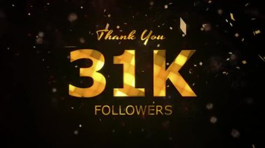 31 bin takipçi kutlama animasyonunu, 31 bin takipçi teşekkür videosu, havai fişekler, konfeti partisi efektleri, sosyal medya devinim hareketi animasyonu, 31 bin takipçiyi kutluyor