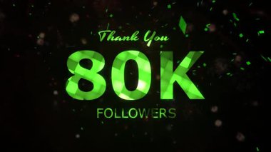 80 bin takipçi kutlama animasyonunu, 80 bin takipçi teşekkürler video, havai fişekler, konfeti partisi efektleri, sosyal medya devinimtaşı animasyonu, 80 bin takipçi kutlaması
