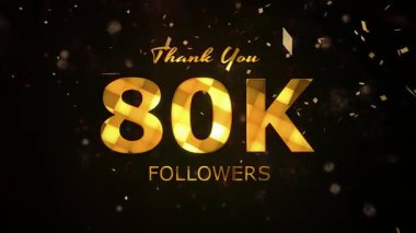 80 bin takipçi kutlama animasyonunu, 80 bin takipçi teşekkürler video, havai fişekler, konfeti partisi efektleri, sosyal medya devinimtaşı animasyonu, 80 bin takipçi kutlaması