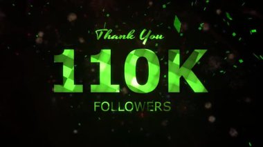 110K takipçileri kutlama animasyonu, 110.000 takipçi teşekkür videosu, havai fişekler, konfeti partisi efektleri, sosyal medya devinim hareketi animasyonu, 110 bin takipçi kutlaması