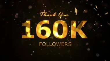 160.000 takipçi kutlama animasyonunu, 160.000 takipçi teşekkür videosu, havai fişekler, konfeti partisi efektleri, sosyal medya devinimtaşı animasyonu, 160K takipçisi kutlaması