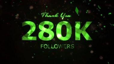 280 bin takipçi kutlama animasyonunu, 280 bin takipçi teşekkür videosu, havai fişekler, konfeti partisi efektleri, sosyal medya dönüm noktası hareketli animasyon, 280 bin takipçi kutlaması