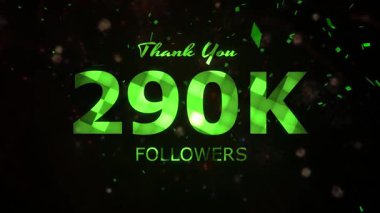 290.000 takipçi kutlama animasyonunu, 290.000 takipçi teşekkür videosu, havai fişekler, konfeti partisi efektleri, sosyal medya dönüm noktası hareketli animasyon, 290 bin takipçi kutlaması