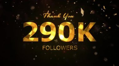 290.000 takipçi kutlama animasyonunu, 290.000 takipçi teşekkür videosu, havai fişekler, konfeti partisi efektleri, sosyal medya dönüm noktası hareketli animasyon, 290 bin takipçi kutlaması