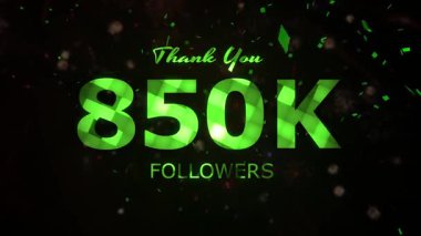 850 bin takipçi kutlama animasyonu, 850 bin takipçi teşekkür videosu, havai fişekler, konfeti partisi efektleri, sosyal medya devinim hareketi animasyonu, 850 bin takipçi kutlaması