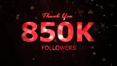 850 bin takipçi kutlama animasyonu, 850 bin takipçi teşekkür videosu, havai fişekler, konfeti partisi efektleri, sosyal medya devinim hareketi animasyonu, 850 bin takipçi kutlaması
