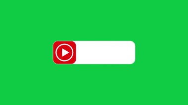 Yeşil ekranda imleci olan video çubuğu animasyonu, imleç simgesinin basit animasyonu, Video çubuğu şekli, Video çubuğu düğmesinin animasyonu, Video çubuğu şekli animasyonu