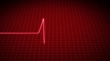 3D Parlayan Kalp çizgisi animasyonu, kalp atışı çizgisi, elektrokardiyogram, kalp atışı çizgileri, neon kalp atışı animasyonu, ECG kardiyogram Oscilloscope, elektrokardiyogram kalp atışı.