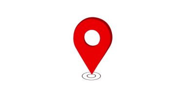 Şeffaf Arkaplanda radyo dalgaları olan konum Pin Pointer, Alfa Kanalında 3d Canlandırılmış Konum Simgesi, radyo dalgaları ile konum belirleyici, hedef yer belirleme takip