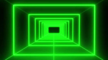 Fütürist Neon Lazer Tüneli, neon ışığı soyut arka plan, Soyut Işıklar fütüristik Arkaplan, 3D dikdörtgen şekillendirme tünelin kusursuz döngü hareketi, dikdörtgen tünel döngüsü döngü animasyonu