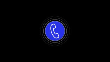 Siyah arkaplanda radyo dalgası sinyal animasyonuna sahip simge aranıyor, simge titreşim canlandırması çağrılıyor, arkaplanda şeffaf arkaplan telefonu çağrısı, gelen arama simgesi canlandırması