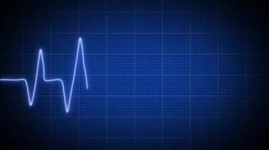 EKG, şebeke arka planında kalp atışı neon hattı animasyonu, kalp atışı ikonu animasyonu, neon hattı kalp atışı, nabız animasyonu, tıbbi konsept, kalp atış hızı elektrokardiyogramı gösteriyor.
