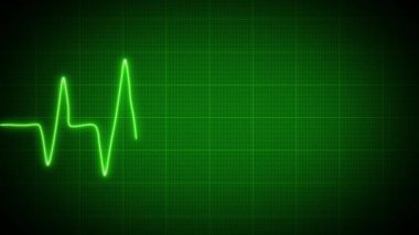 EKG, şebeke arka planında kalp atışı neon hattı animasyonu, kalp atışı ikonu animasyonu, neon hattı kalp atışı, nabız animasyonu, tıbbi konsept, kalp atış hızı elektrokardiyogramı gösteriyor.