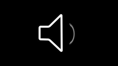 Hoparlör hoparlörü animasyonu, mikrofon, ses hoparlörü ikonu animasyonu, siyah arkaplan üzerinde hoparlör simgesi, simge sembolü, animasyon videosu, işaret işareti, yüksek sesle konuşma simgesi