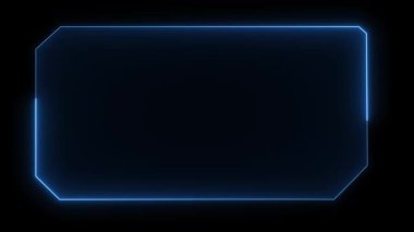 HUD UI GUI fütürist kullanıcı arayüzü ekran animasyonu. Video için yüksek teknoloji. Bilim kurgu tasarımı. Çağrı başlığı. Modern afiş. Alt üçüncünün çerçevesi. Neon hologram dijital ekran