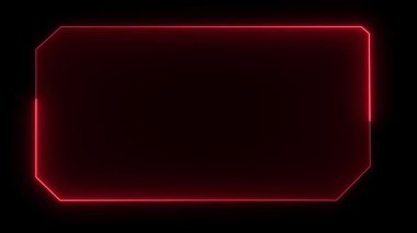 HUD UI GUI fütürist kullanıcı arayüzü ekran animasyonu. Video için yüksek teknoloji. Bilim kurgu tasarımı. Çağrı başlığı. Modern afiş. Alt üçüncünün çerçevesi. Neon hologram dijital ekran