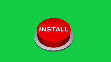 3d tuşuna basarak beyaz ve yeşil arkaplanda yuvarlak tuş animasyonu yükle. Yuvarlak düğme ve 