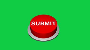 3d tuşuna basarak beyaz ve yeşil arkaplandaki yuvarlak tuş animasyonunu gönder. Yuvarlak düğme ve 