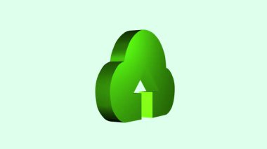 3D Cloud bilgisayar teknolojisi geçmişi. Bulut veri yükleme simgesi konsepti. Bulut parlayan hesaplama simge canlandırması indiriliyor