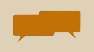 Metin için boş metin baloncuk görüntüsü. Konuşma baloncuğu animasyonu. 3D Animasyon konuşma balonu. İletişim kopyalama alanı kavramı.