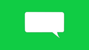 Metin için boş metin baloncuk görüntüsü. Konuşma baloncuğu animasyonu. 3d Animasyon konuşma baloncuğu soyut arkaplan Chroma Key ve Alfa Kanal İletişim kopyalama alanı konsepti.