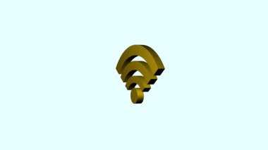 Beyaz Arkaplanda Altın Renkli Dönen Wifi simgesi. İrlanda 'da İçerik Sembolize eden İnternet Hızı Wi-Fi simgesi Sallanan İrlanda Bayrak Döngüsü Animasyonu