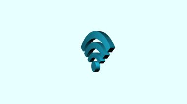 Beyaz Arkaplanda Altın Renkli Dönen Wifi simgesi. İrlanda 'da İçerik Sembolize eden İnternet Hızı Wi-Fi simgesi Sallanan İrlanda Bayrak Döngüsü Animasyonu