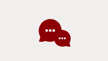 Alfa mat kanallı konuşma baloncuklarının çevrilebilir animasyonu. Chatbot Yazılım Hattı Alfa ile Simge Canlandırması. Metin kopyalama alanı oluşturma için boş 3d metin kabarcığı arayüzü. mat bileşimi