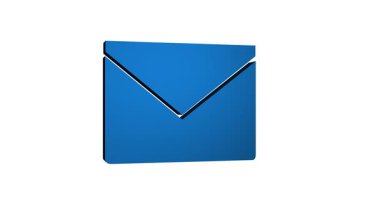 Gelen Kutusu Yeni Mesaj. Ekrandaki bülten. 3D canlandırma işlemi. İş mektupları. İnternet reklamcılığı konsepti. iletişim sosyal medyası