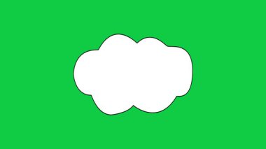 Yeşil ekran arka planında bulutlu konuşma balonu. Canlı beyaz sohbet balonu. Çizgi romanlar ve Oyun Geliştiricileri için proje fikirleri için kullanışlı. izole edilmiş çizgi roman sürümü Duman veya patlama