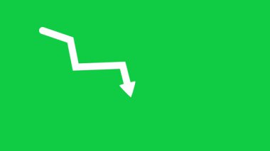 Ekonomik kriz yeşil ekranda ok animasyonunu hareket ettiriyor. Ekonomik basit hareket eden ok video animasyon görüntüleri Graph aşağı doğru dalgalanan eğilimi gösteriyor. Aşağıya doğru ok çizelgesi izole edildi