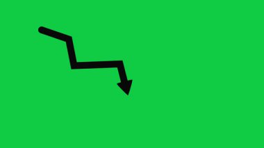 Ekonomik kriz yeşil ekranda ok animasyonunu hareket ettiriyor. Ekonomik basit hareket eden ok video animasyon görüntüleri Graph aşağı doğru dalgalanan eğilimi gösteriyor. Aşağıya doğru ok çizelgesi izole edildi