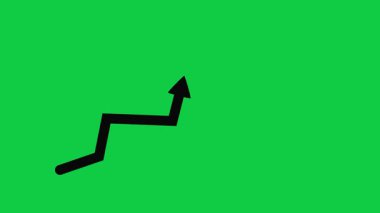 Ekonomik büyüme yeşil ekranda ok animasyonunu hareket ettiriyor. Büyüyen işletme bilgi çubuğu grafiğini finanse etmek