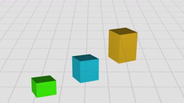Okla yükselen satış grafiği. 3 boyutlu iş, pazarlama ve finans animasyonu. İşletme gelişiminin bar tablosu. 3B Çizelge 4k Canlandırma