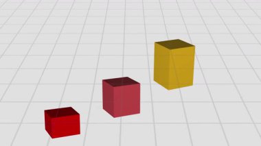 Okla yükselen satış grafiği. 3 boyutlu iş, pazarlama ve finans animasyonu. İşletme gelişiminin bar tablosu. 3B Çizelge 4k Canlandırma